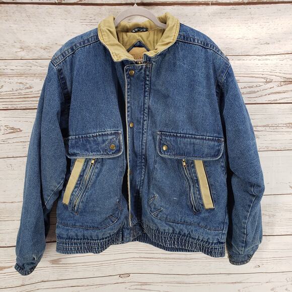 North West Blue Heavy Denim Men's Full Zip/ Snap Jacket Size XL - Picture 1 of 14